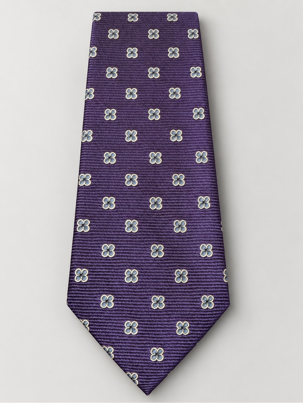 Hickey Freeman 100% Silk Purple Floral Necktie